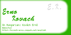 erno kovach business card
